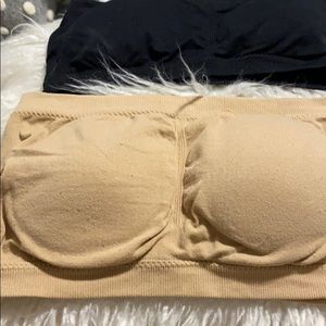 2 padded bandeau strapless bras.